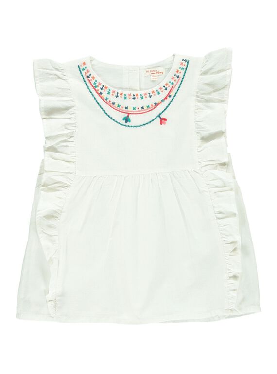 Girls' short-sleeved smock CAFRICHEM2 / 18S901H2CHE000