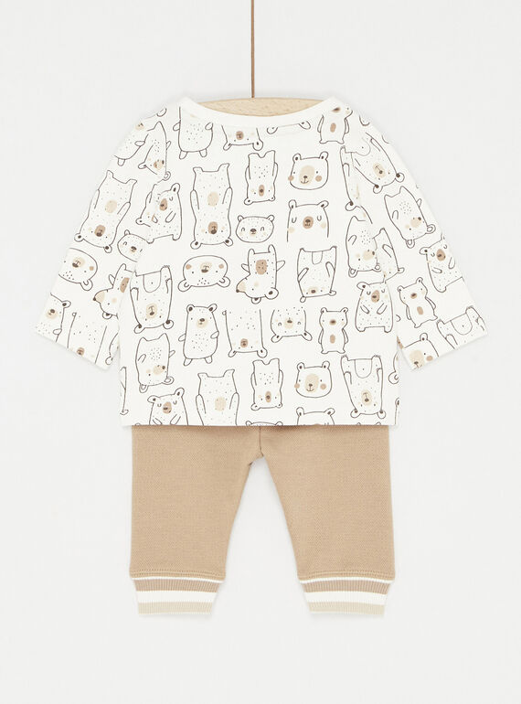 Off-white and brown T-shirt and pants 