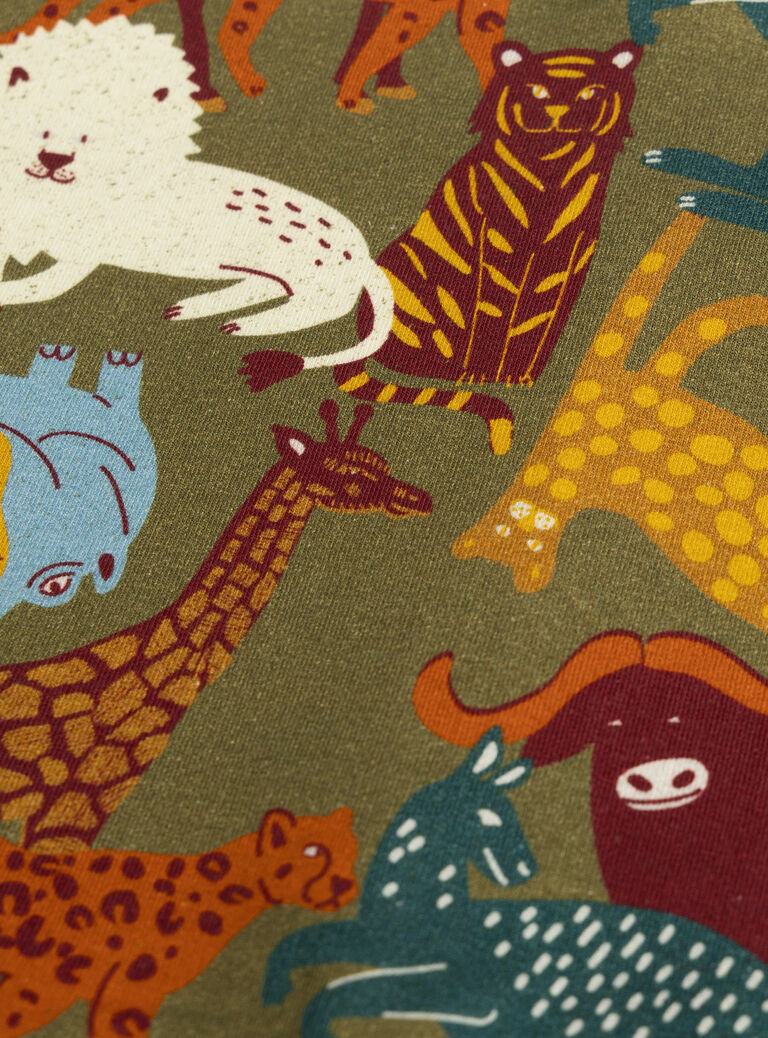  Snood with savannah animal pattern for boys  VYOGROSNO1 / 24WI02M1SNO604