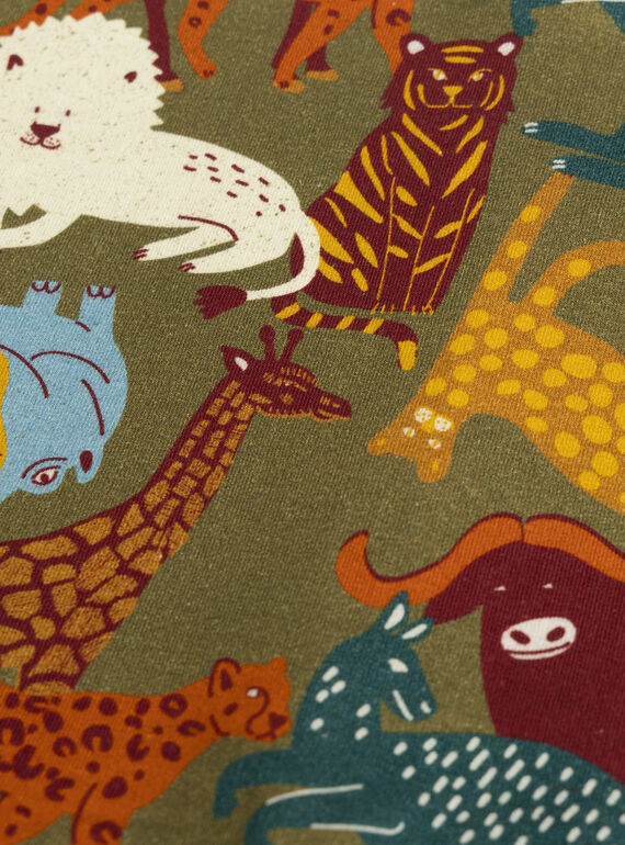  Snood with savannah animal pattern for boys  VYOGROSNO1 / 24WI02M1SNO604