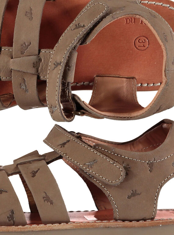 Boys' smart leather sandals FGSANDINO2 / 19SK36C2D0E803