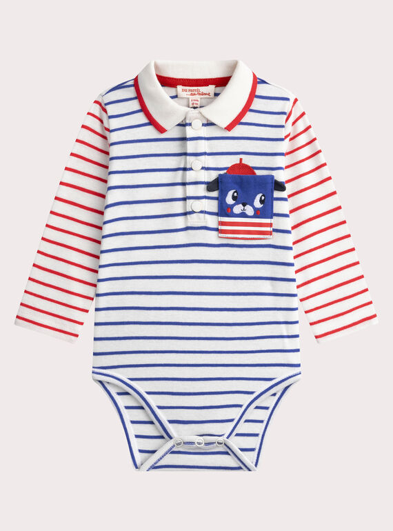 Baby boys' long-sleeved ecru bodysuit WUKABOD / 25SG1032BODA002