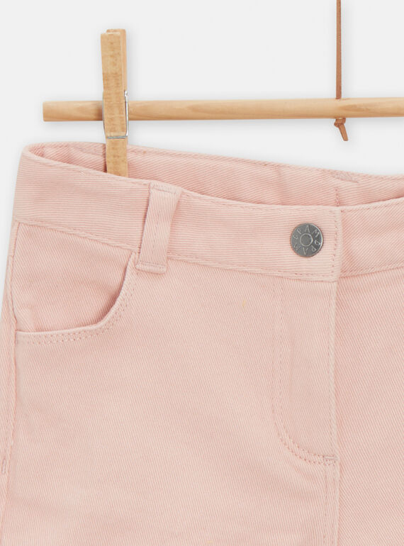 Girls' pink denim shorts TAJOSHORT4 / 24S901C1SHOD329