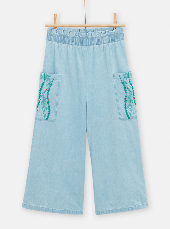 Light blue wide-leg pants for girls TACOPANT / 24S901N1PANP272