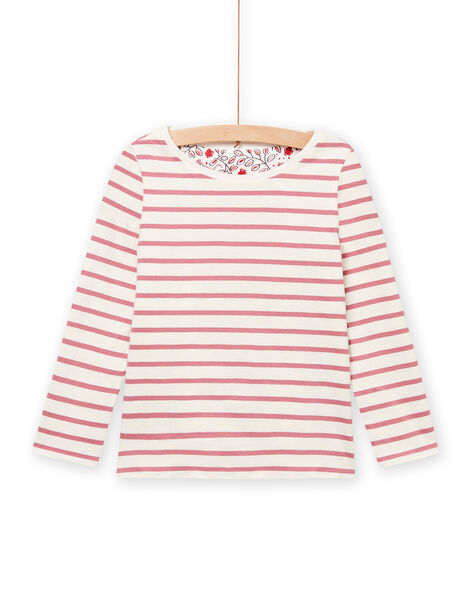 Reversible t-shirt with fantasy print and stripes child girl MAFUNTEE1 / 21W901M1TML001