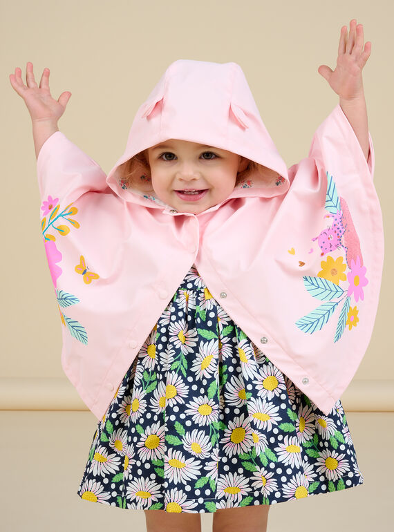 Baby girl powder pink cape NIGACAP / 22SG09D1CPED327