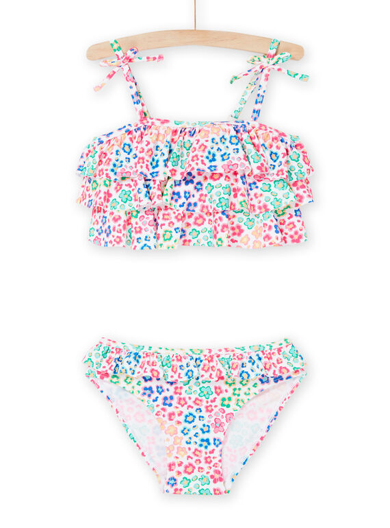 Multicoloured swimming costume top and panties with floral print. RYABIK1 / 23SI01R1MAI000