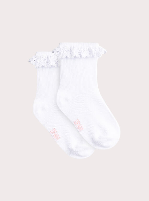 Ruffled ecru socks for baby girl VYIJODEN1 / 24WI09G2SOQA001