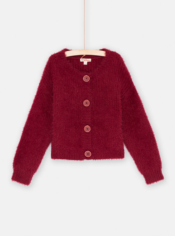 Girl's plum sequin cardigan SAJOCAR2 / 23W901M2CAR709