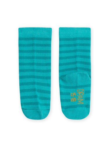 Baby boy turquoise striped socks NYUJOCHOR3 / 22SI1066SOQ202
