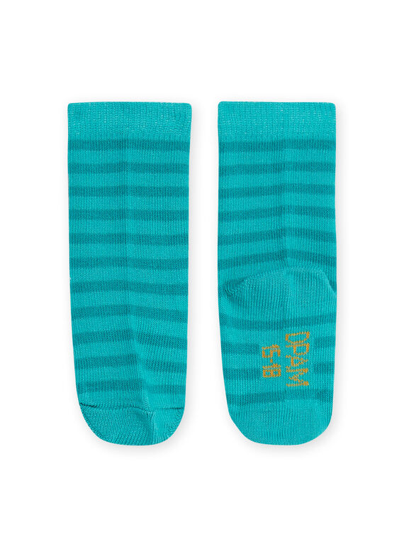 Baby boy turquoise striped socks NYUJOCHOR3 / 22SI1066SOQ202