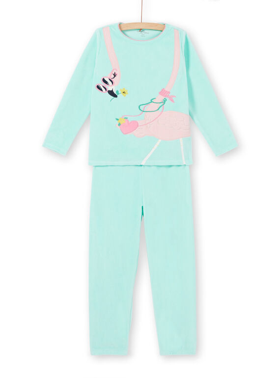 Children's pajamas girl velvet flamingo pattern LEFAPYJFLA / 21SH1112PYJC242