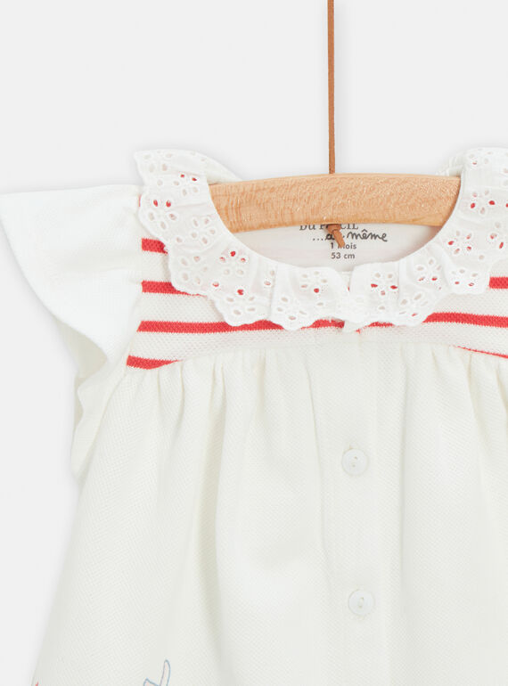 Off-white and red dress and bloomer TOU2ENS / 24SF03I1ENSA001