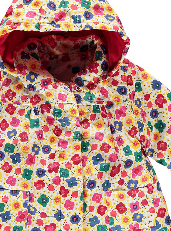 Baby girls' hooded raincoat FICOIMP / 19SG09X1IMP099