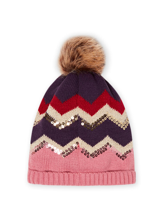 Child girl herringbone knitted hat MYAFUNBON / 21WI0166BONH700