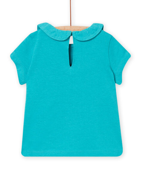 Baby girl turquoise t-shirt NIJOBRA8 / 22SG09C2BRA202