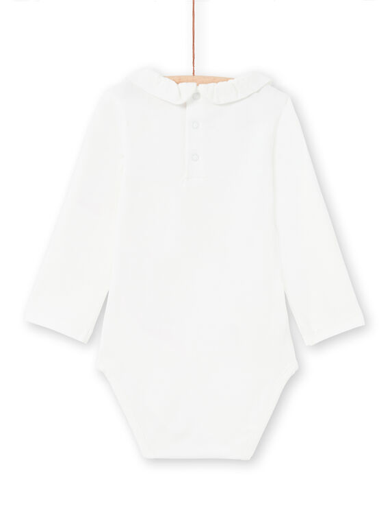 Baby girl's ecru bodysuit MIKABOD / 21WG09I1BOD001