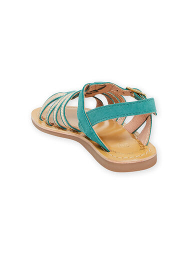 Turquoise spartan sandals child girl NASANDSEVERINE / 22KK3542D0E202