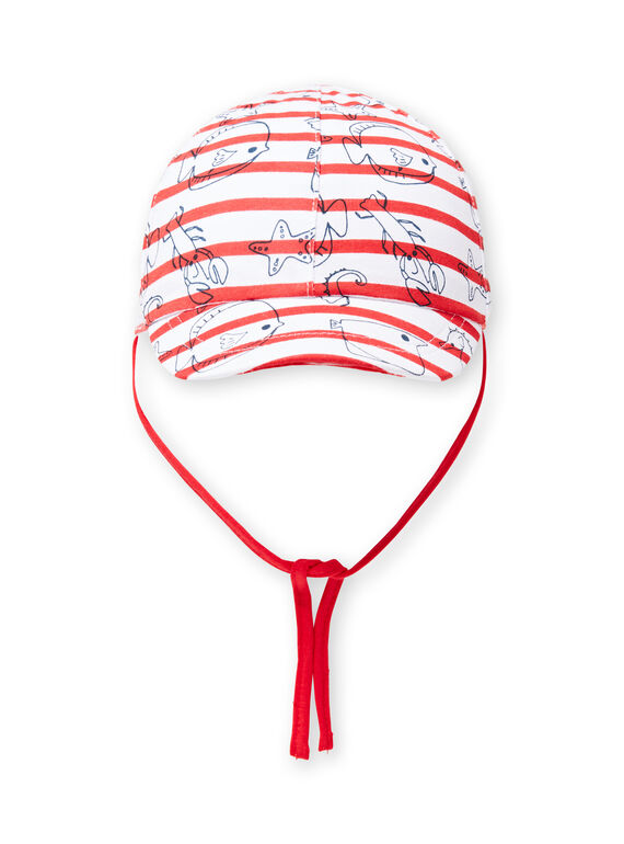 Red and ecru cap baby boy LYUVICASQ / 21SI10U1CHA001