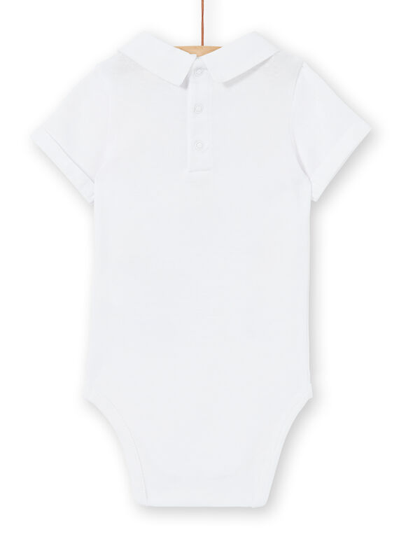 White cotton baby boy bodysuit LUBALBOD / 21SG10O1BOD000