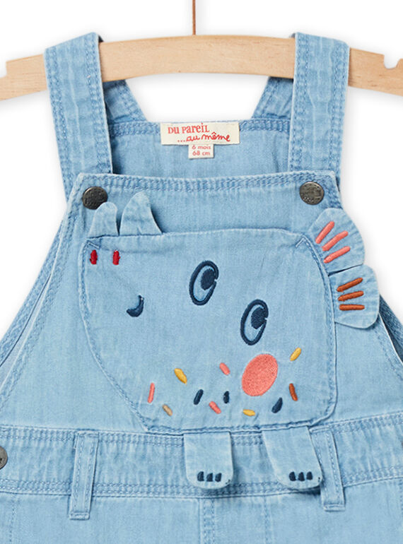 Baby boy light denim short overalls NUFLASAC / 22SG10R1SACP272