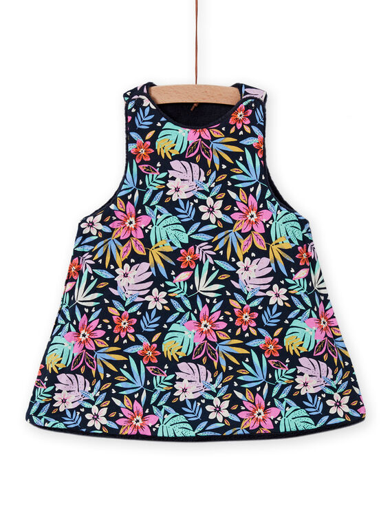 Baby girl reversible sleeveless dress with floral print MIPLAROB3 / 21WG09O1ROBC202
