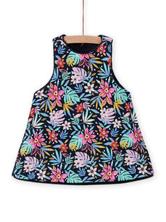 Baby girl reversible sleeveless dress with floral print MIPLAROB3 / 21WG09O1ROBC202