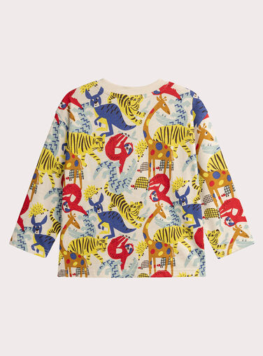 Jungle printed ecru T-shirt for boys  VOROTEE3 / 24W902P4TML003