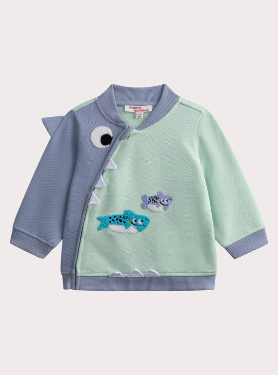 Green KIDS CARDIGAN WUTAGIL / 25SG10U1GILG603