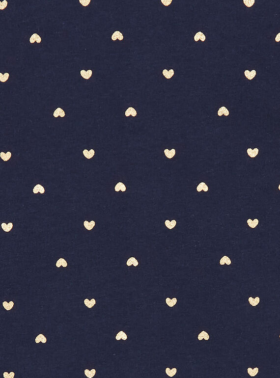 Navy blue and gold vest with baby girl heart print LIJOCAR3 / 21SG0942CAR070