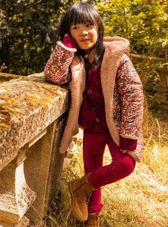 Reversible pink and hazelnut hooded parka SABIPARKA / 23W901D1PAR821