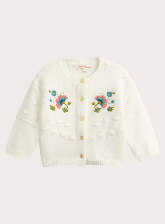 Embroidered long-sleeved cardigan for baby girl VIKLICAR1 / 24WG0941CAR001