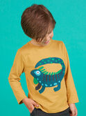 Boy's yellow long sleeve t-shirt with iguana print