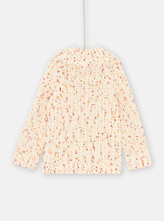 Ecru sweater with colorful plumeti motif SALOPULL2 / 23W901R1PUL003
