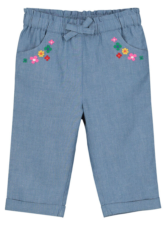 Baby girls' canvas trousers FICOPAN / 19SG0981PAN704