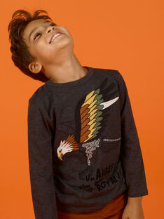 Boy's long sleeve t-shirt with eagle print MOSAUTEE2 / 21W902P4TML944