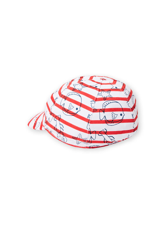 Red and ecru cap baby boy LYUVICASQ / 21SI10U1CHA001