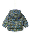 Baby boy's khaki green quilted down jacket with tiger print MUGRODOU / 21WG1051D3E604