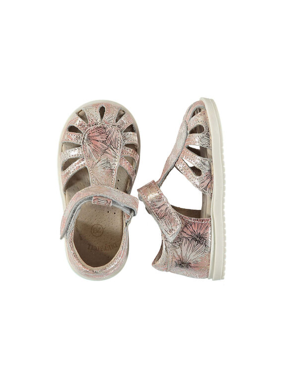 Baby girls' smart leather sandals FBFSANDPIX1 / 19SK37C4D0E030