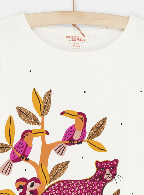 Ecru t-shirt with panther animation SACOUTEE3 / 23W901L2TML001