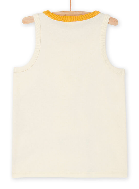 White cream tank top with wild animal print ROSUMDEB / 23S902Y1DEBA002