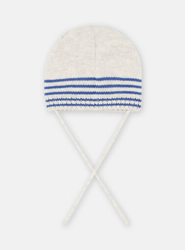 Baby boy grey and blue striped beanie SYUGROBON5 / 23WI10O3BONJ920