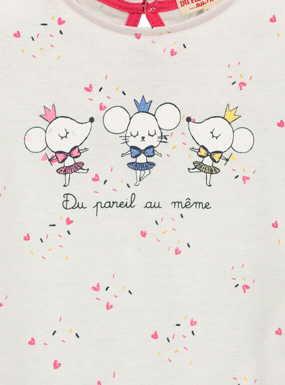 Baby girls' short-sleeved T-shirt FICOTI / 19SG0981TMC000