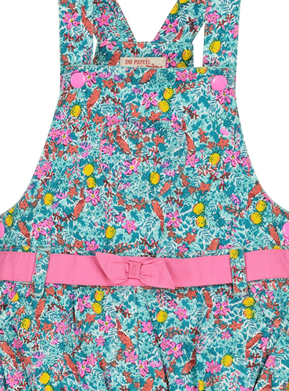 Baby girls' flowery dungaree dress FICUROB3 / 19SG09N3ROB202