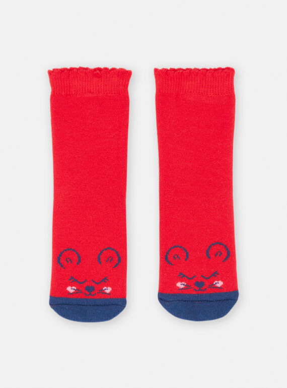 Red mouse socks for baby girls SYIJOSOQB3 / 23WI09N6SOQ050