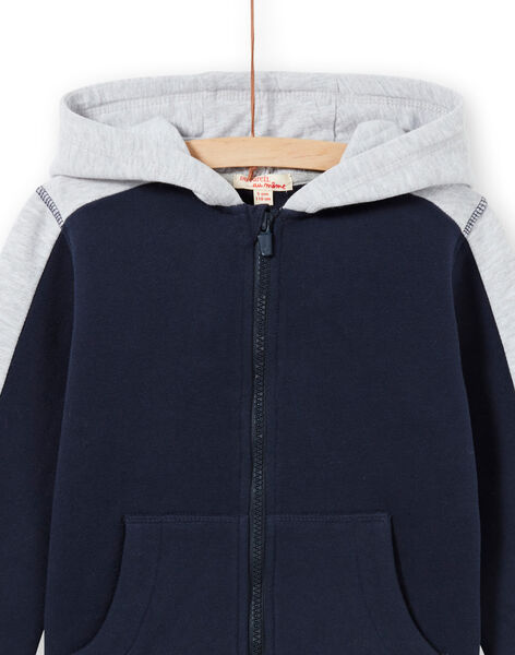 Boy's navy blue and grey hoodie MOJOJOH1 / 21W90212JGH705