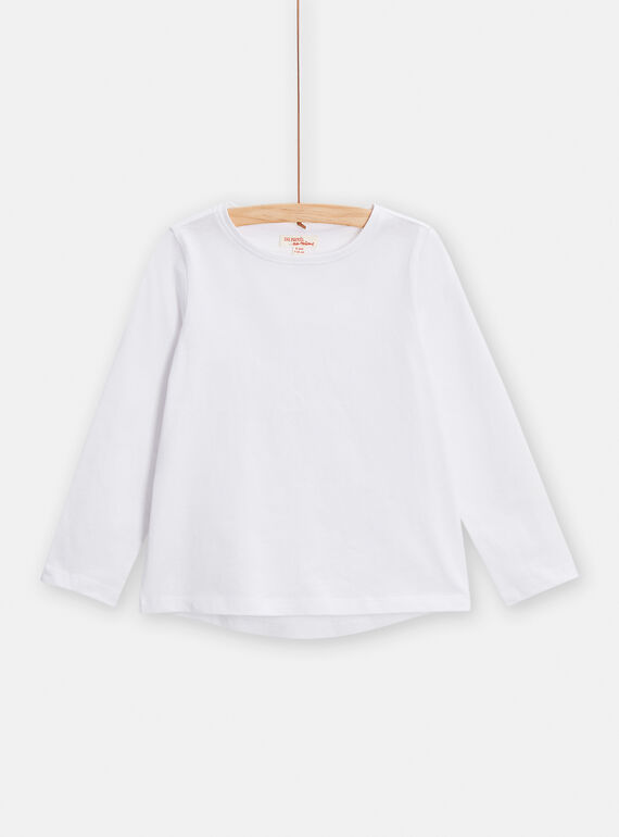 Girl's white long-sleeved T-shirt TAESTEE1 / 24S901V3TML000