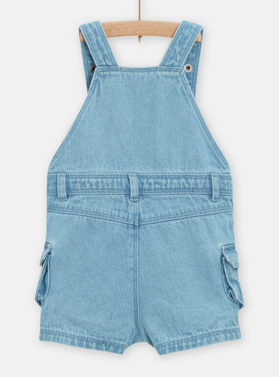 Light blue short overalls with dinosaur print for baby boys TUCOSAC2 / 24SG10N2SACP272