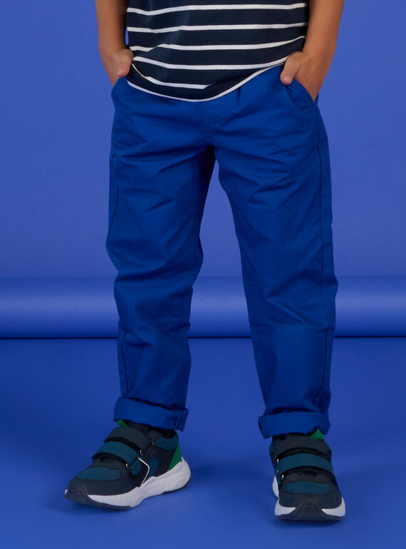 Blue elastic waist pants RONAUPAN / 23S902N1PANC238