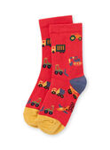 Boy's red vehicle socks